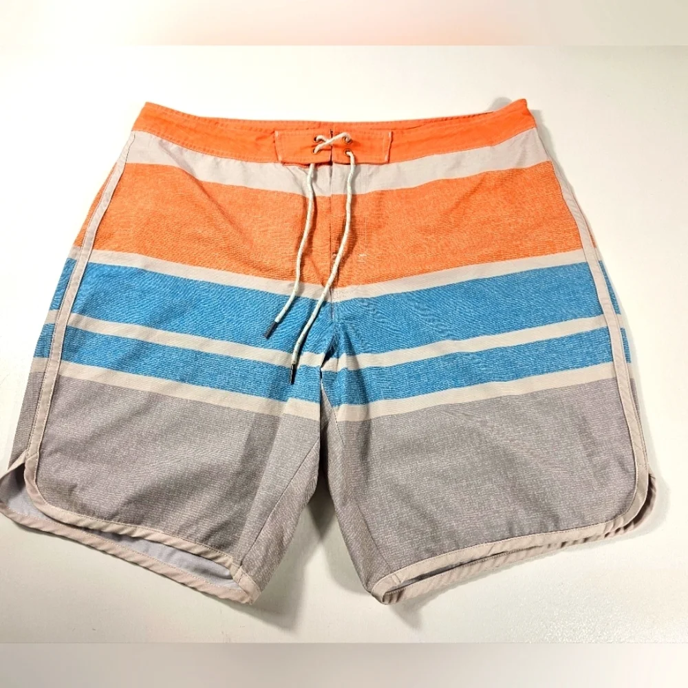 Chip & Pepper Men's Swim Trunks Shorts Ombre Multi Color Drawstring Size 36En